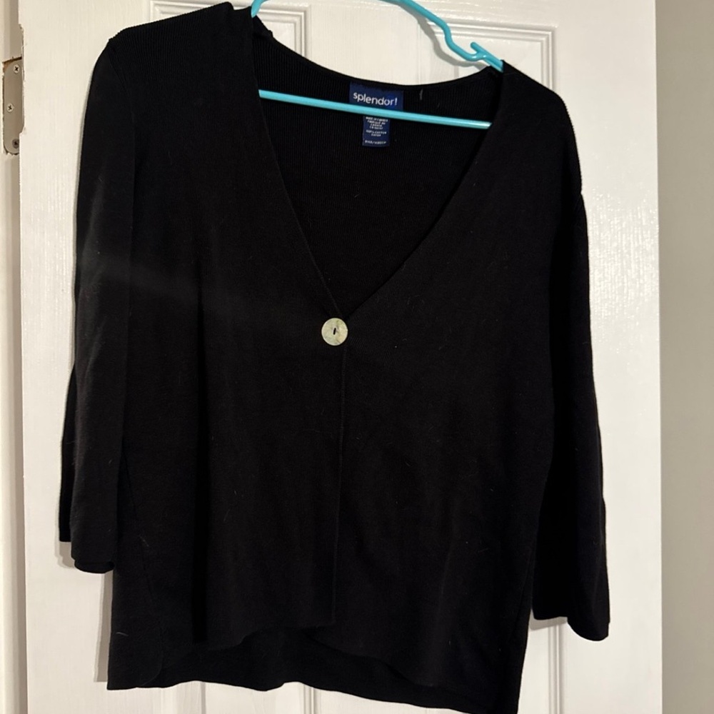Splendor Quarter Sleeve Knit Button Cardigan